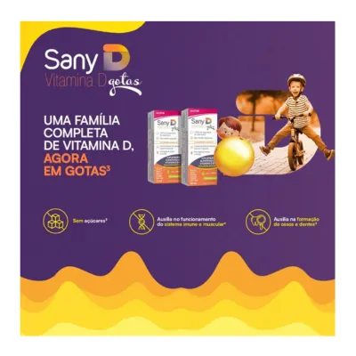 Sany D Vitamina D 200UI Maçã Verde líquido 10ml - ACHÉ 